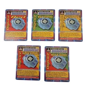 (5) 1999 DIGIVICE Digimon Trading Card Lot Vintage Bandai Digivolve